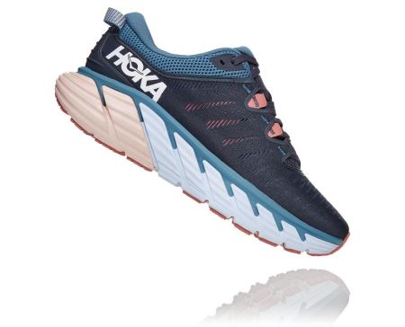 Hoka Gaviota 3 Road - Adidasi Alergare Stabili Dama Albastri / Roz | RO-3H77f3J